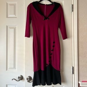 Burgundy 1920s/1930s/1940s style dress